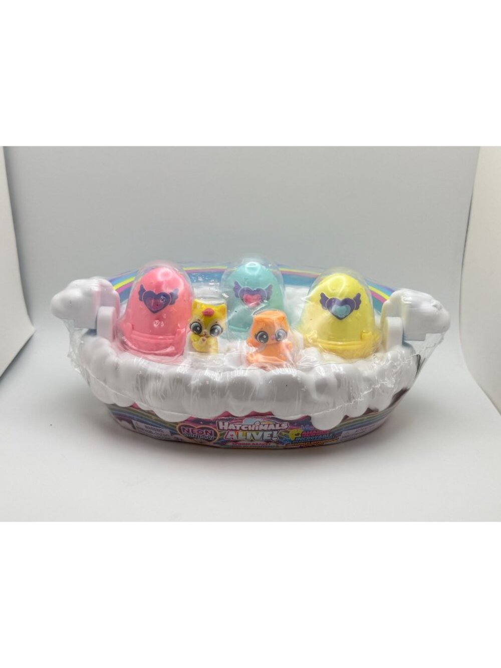 Hatchimals CollEGGtibles Neon Rainbow Basket Playset 4-Pack With Surprise Eggs